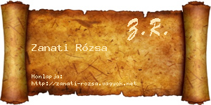 Zanati Rózsa névjegykártya