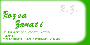 rozsa zanati business card